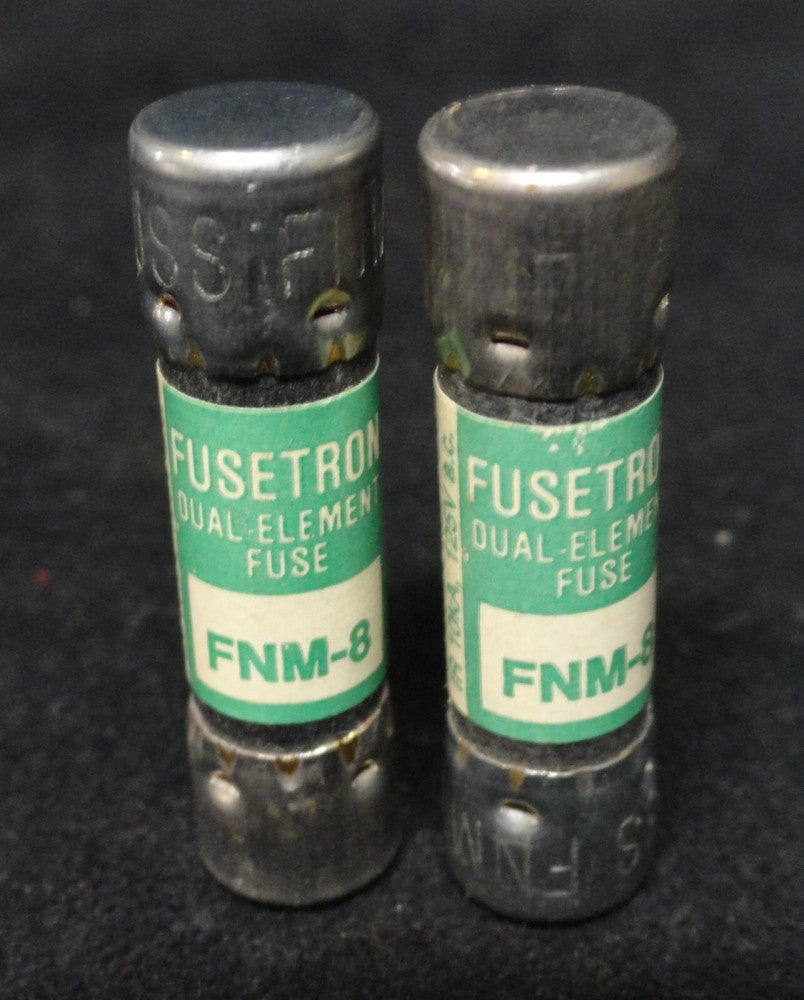 LOT OF 2 ~ BUSSMAN ~ FUSETRON ~ FNM-8 ~ FUSE ~ NEW ~ 250 VAC ~ Dual Element