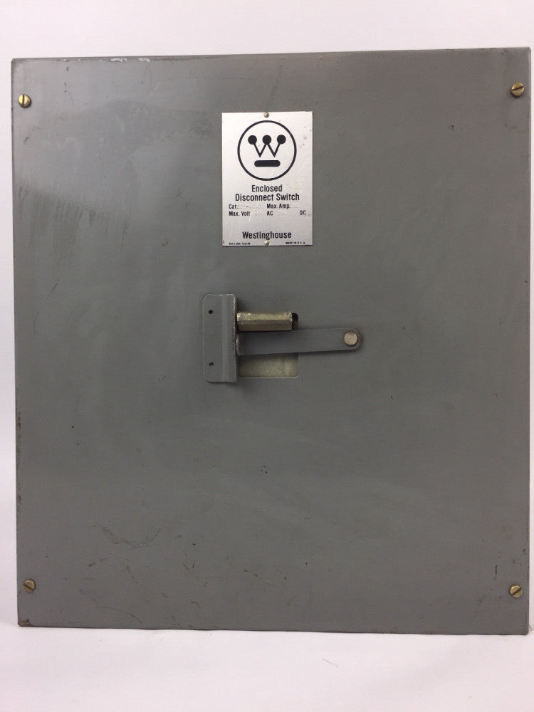 WESTINGHOUSE SDS-6030 30 MAX AMP MAX VOLT 600 AC 250 DC DISCONNECT SWITCH 6 POLE