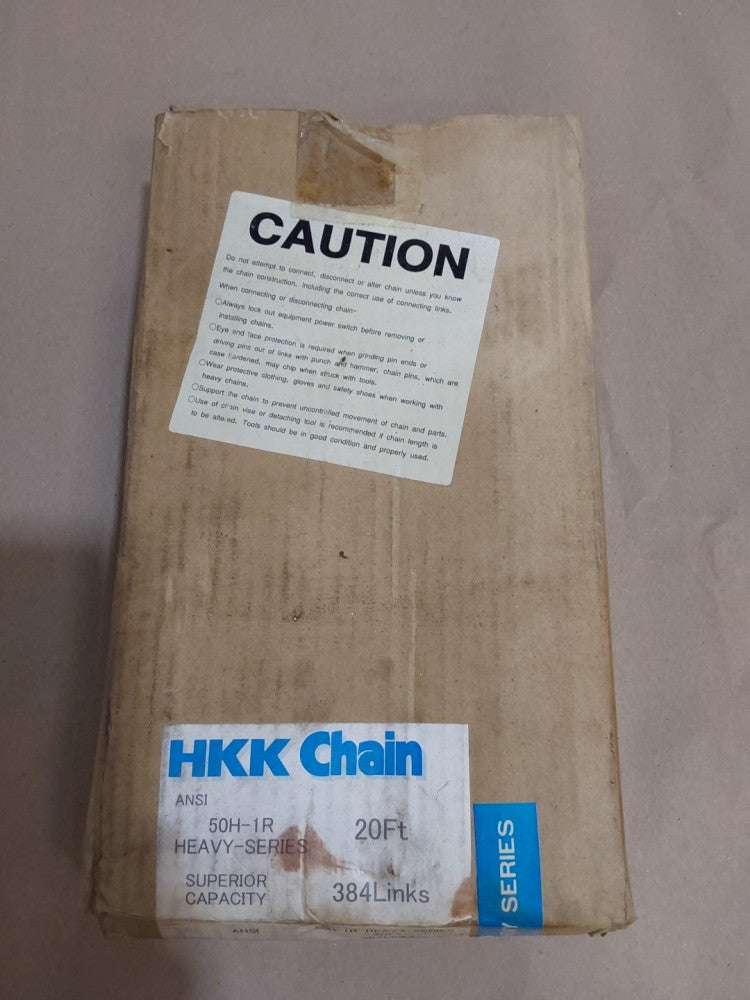 HKK Chain 50H-1R, 20ft, 384 Links Superior Capacity Heavy-series