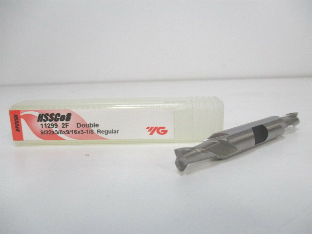 YG-1 (11299) 9/32" × 3/8" × 9/16" × 3 1/8" OAL HSCo8 RH 2-Flute Square End Mill