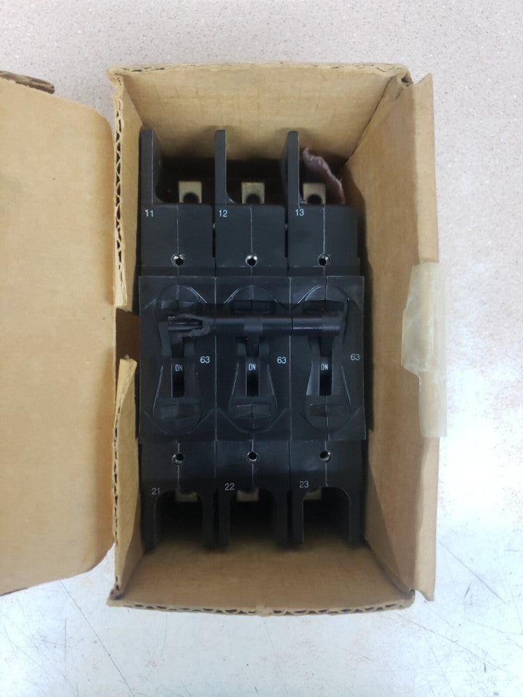 Airpax Molded Case Circuit Breaker 3 POLE 63 AMP - CHIPPED HANDLE **SEE PICS**