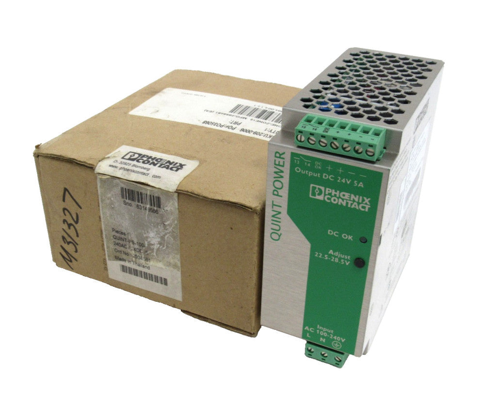 NEW PHOENIX CONTACT QUINT-PS-100-240AC/24DC/5 POWER SUPPLY 2938581