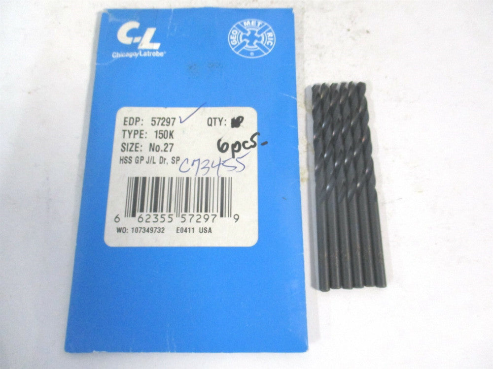Chicago Latrobe (57297) #27 Oxide Finish Jobber Length Drill Bit - Lot of 6