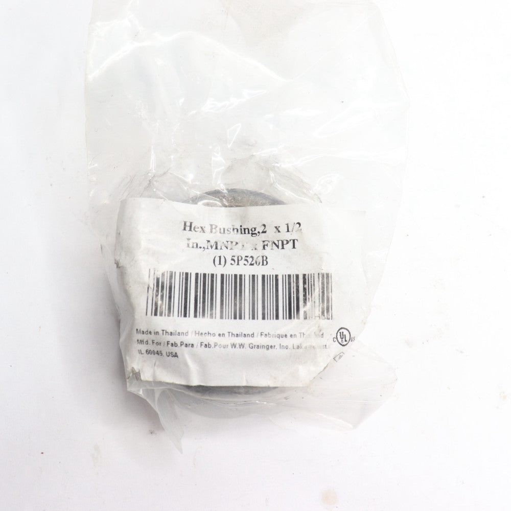 Hex Bushing Malleable Iron 2" x 1/2" Mnpt x Fnpt 5P526