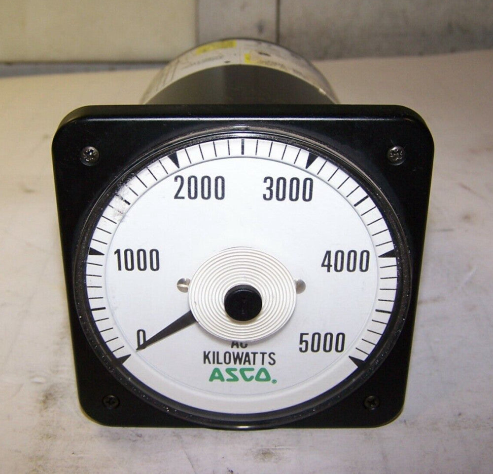 NEW ASCO CROMPTON BLS-77 0-5000 AC KILOWATTS PANEL METER 491942-052-D-J1