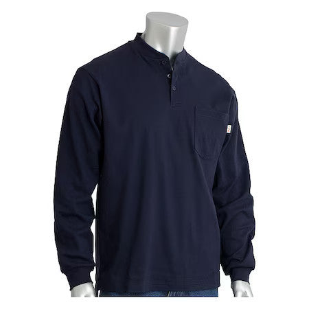 Pip 385-Frhn-(Nv)-L Men's Flame-Resistant Shirt, 10.6 Cal/Sq Cm, L, Aramid