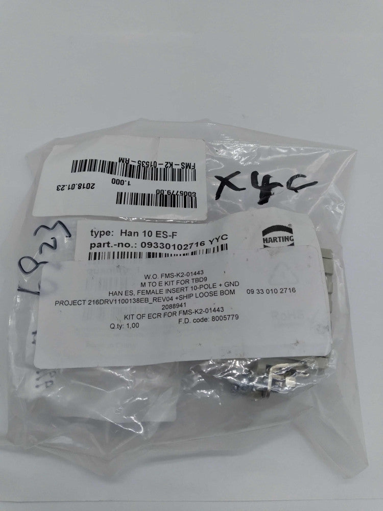 NEW HARTING HAN 10ES-F Rectangular Female Socket Insert 09330102716 YYC
