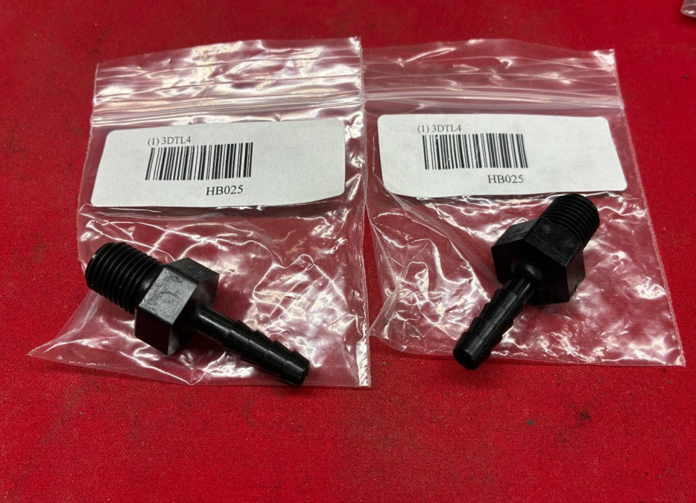 BANJO POLYPROPYLENE HOSE FITTING ADAPTER 1/4" MNPT HB025 (LOT OF 2)