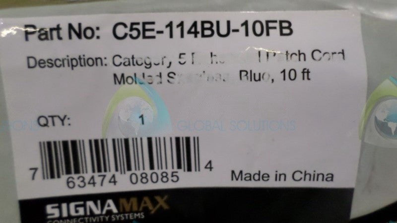 SIGNAMAX C5E-114BU-10FB PATCH CORD NSNP IN BAG