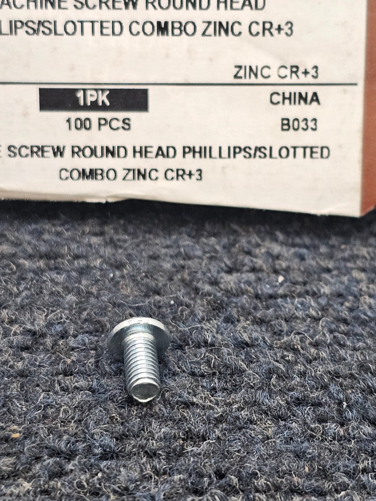 (500 PCS) BBI 577412-100-PR: 10-32x3/8 Round Head Machine Screw Phillips Slotted