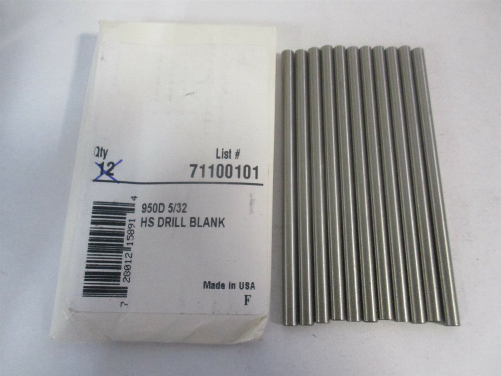 (950D 5/32) 5/32" x 3-1/8" OAL Bright HSS Long Drill Blank - Pack of 11