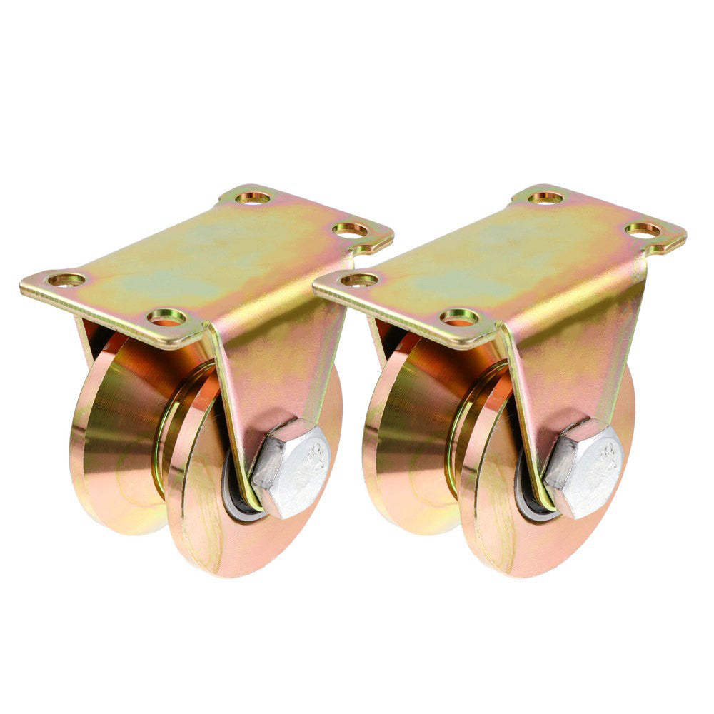 2 Pcs Heavy-duty Rail Pulley Sliding Door Silent Wheel Groove Single
