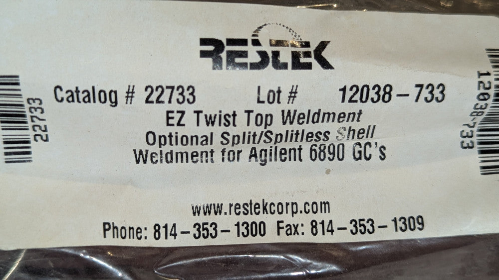 Restek 22733 EZ Twist Top Weldement for Agilent 6890 NEW
