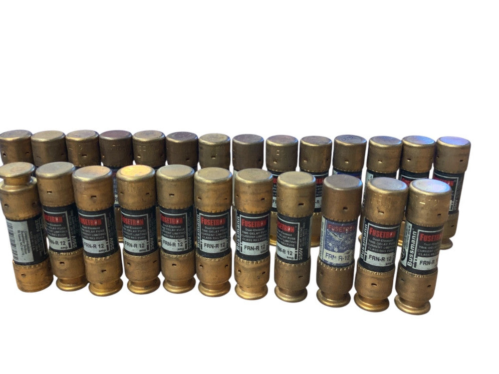 5x Fuses Bussmann Fusetron FRN-R 12 250V 12A 12 Amps 250 Volts Dual Element RK5