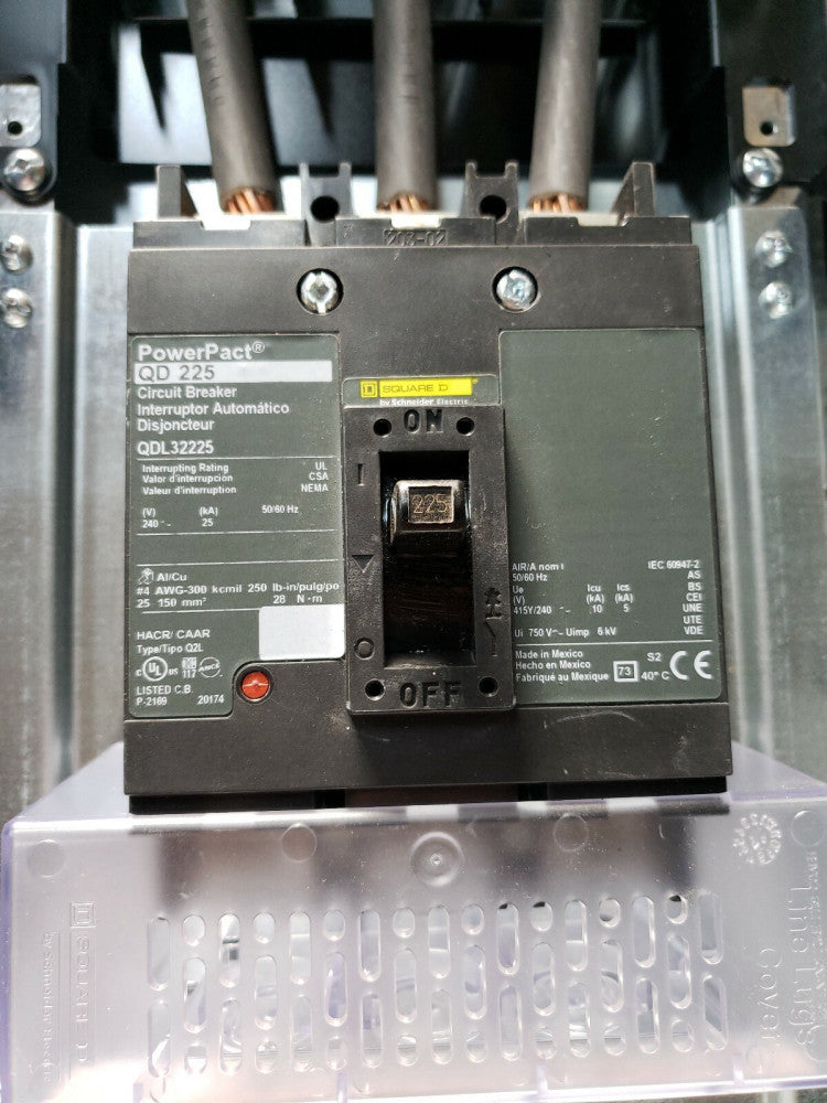 Square D PowerPact QD 225 Circuit Breaker QDL32225 (Surplus New) NTO
