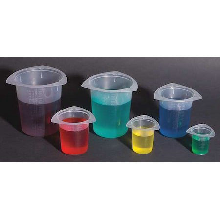 Zoro Select Btc0400 Tri-Pour Beaker, Polypropylene, Low Form, 400 Ml / 13 Fl Oz