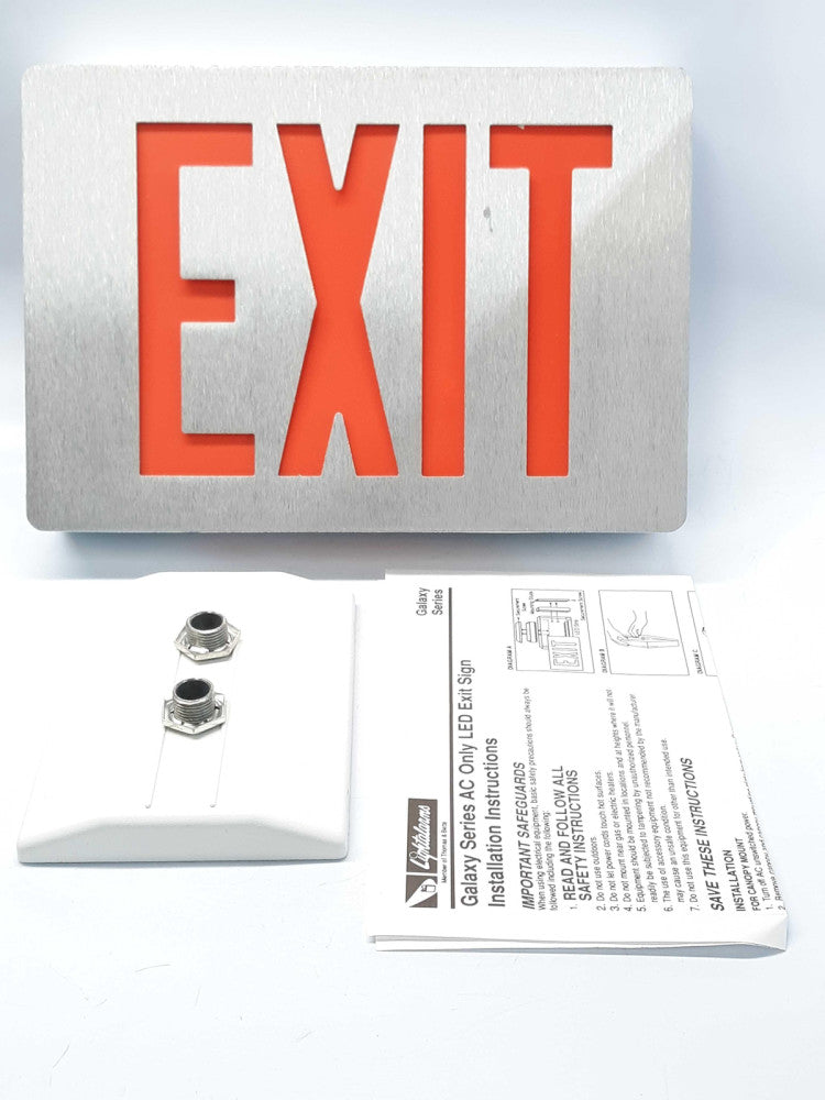 Lightalarms XLDWRA Emergency Exit Sign LED ED, ALUM 6", 1FC, RED
