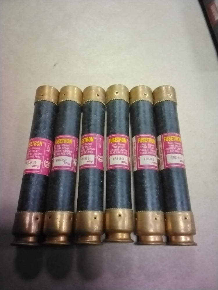 Bussmann Fusetron FRS-R-3 Fuse 3A 600V, Lot Of 6
