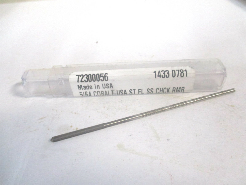 (1433-0.0781) 5/64" x 3/4" x 3" OAL Straight Flute 4Fl Cobalt Chucking Reamer