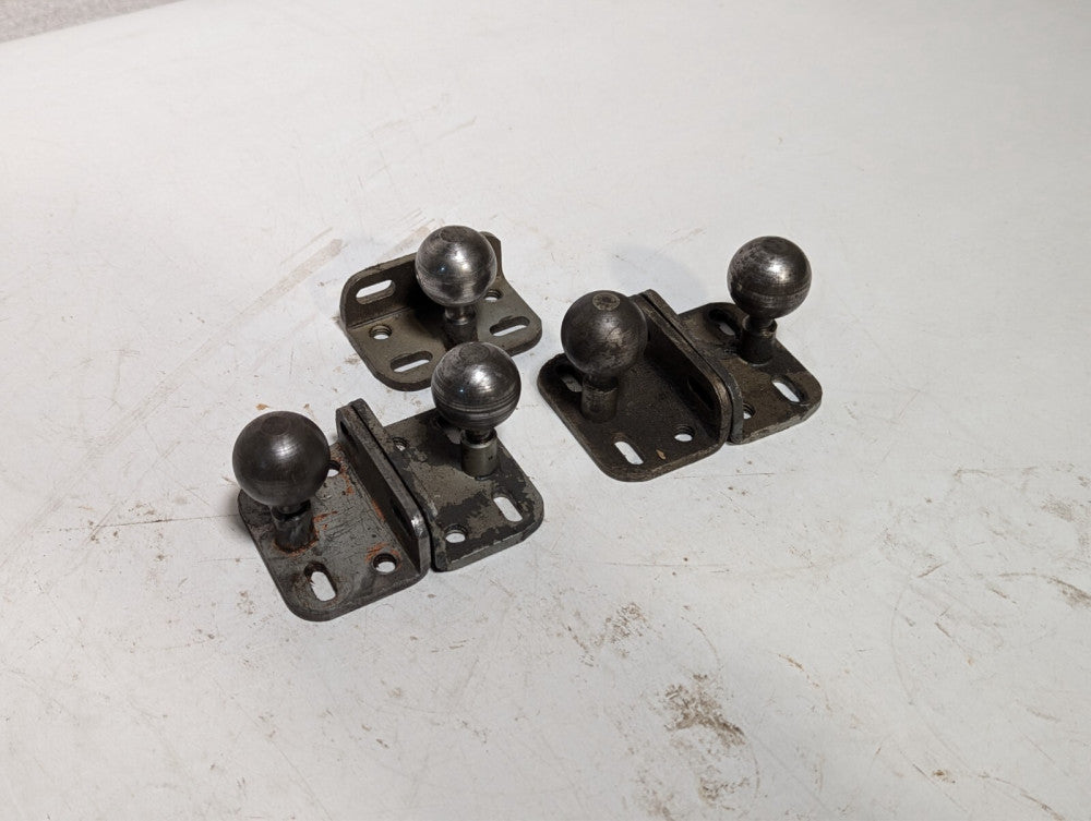 Lot of 5 small steel hitches with mounting bracket, 3 in x 2 in x 2.5 in
