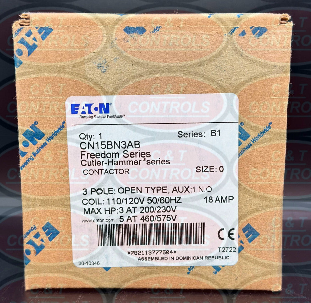 Eaton CN15BN3AB Nema Size 0 3P 120V Contactor New In Box USA Stock