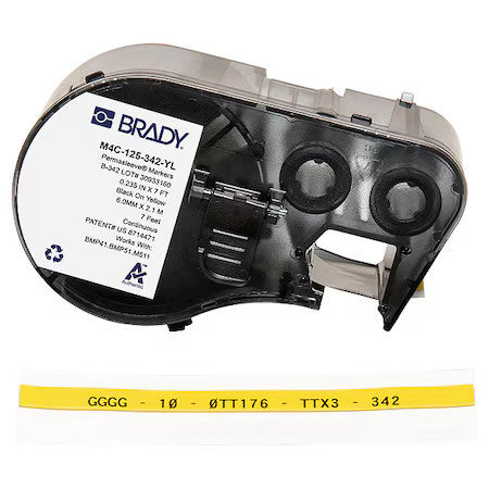Brady M4c-125-342-Yl Wire And Cable Label,Yellow,Matte Finish