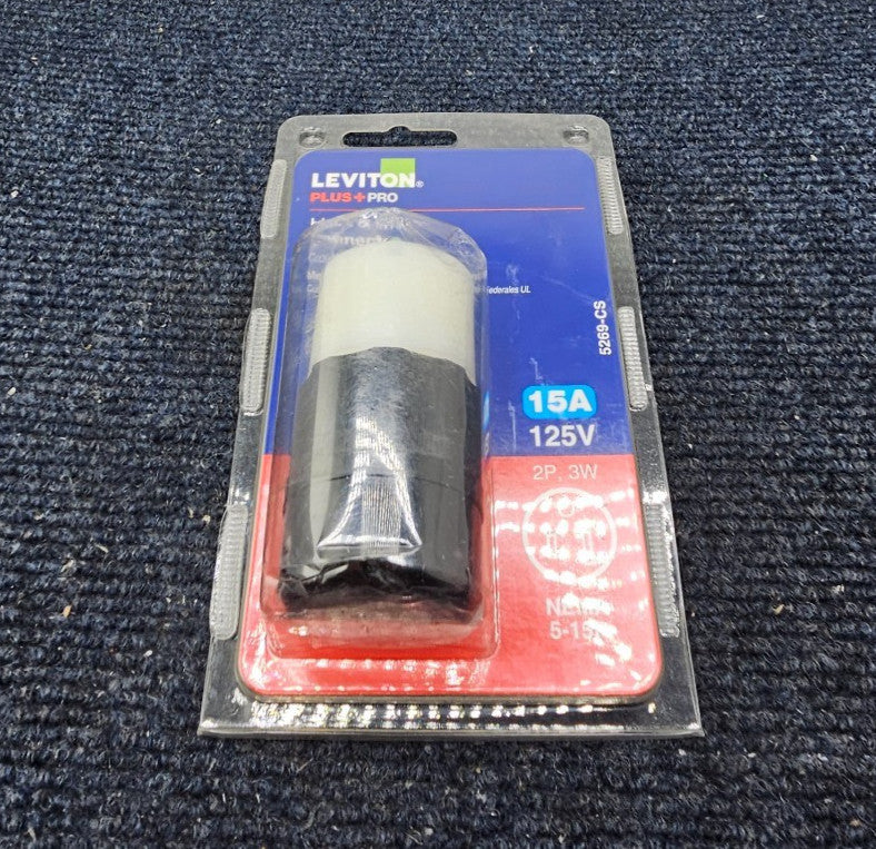 Leviton 5269-CS: 15 Amp 125-Volt Straight Blade Connector, Black & White Sealed