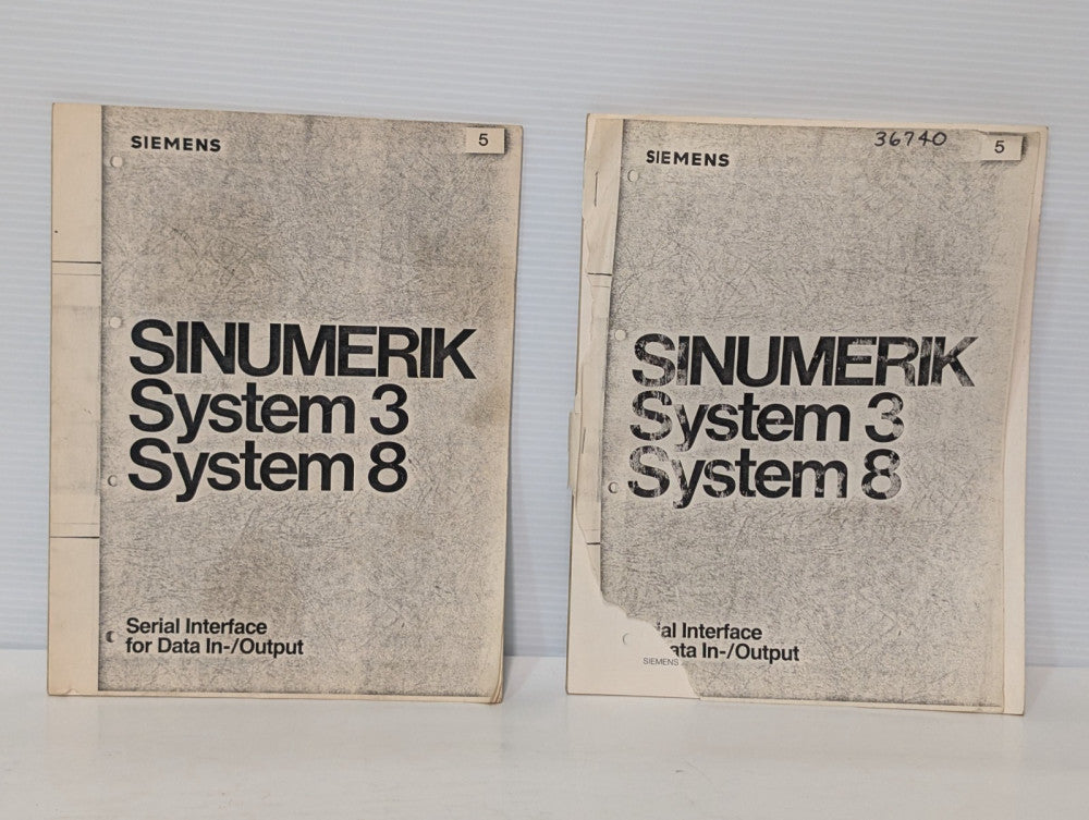 Set of 2 Copies of Siemens Manuals for Sinumerik System 3 and System 8