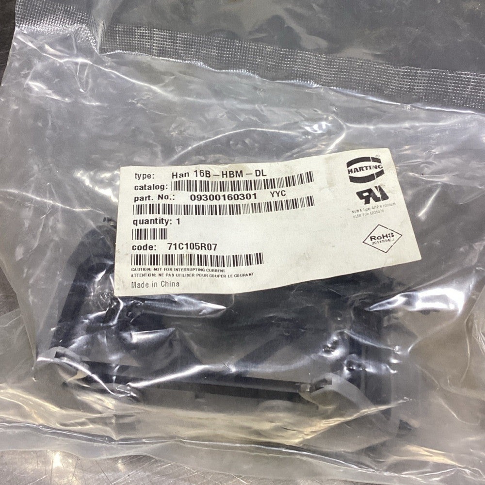 HARTING HAN 16B-HBM-DL 09300160301 / 0930 016 0301 Mounted Housing NEW 71C105R07