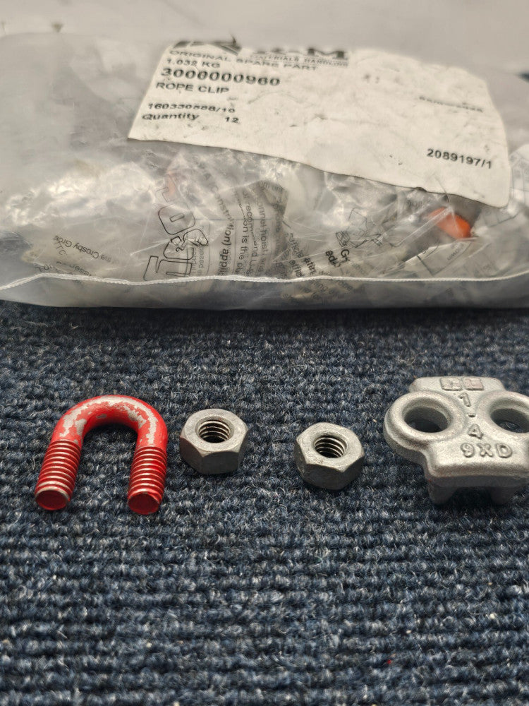 (12 PIECES) R & M 3000000960: 1/4" Rope Clips