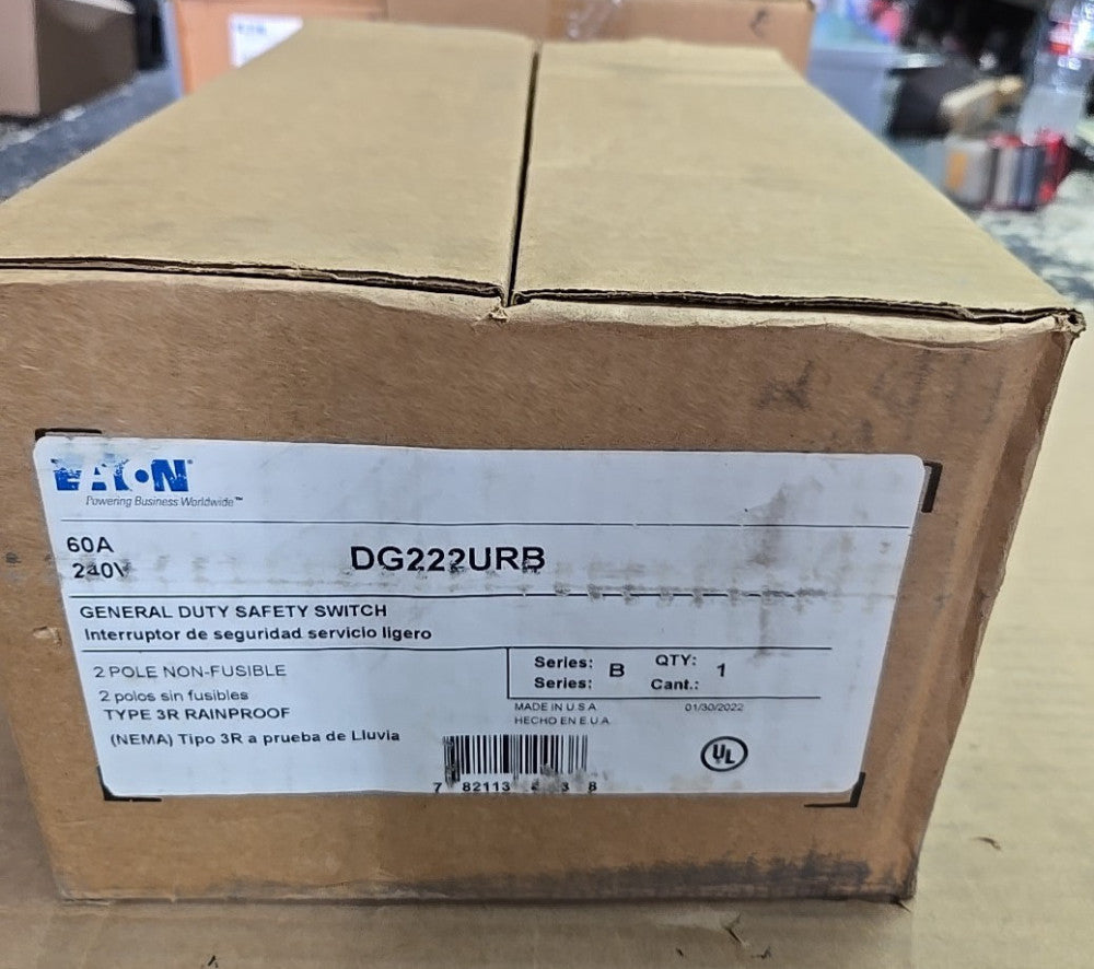 NEW Eaton DG222URB Single Phase 60A 240VAC Non-Fusible General Duty Disconnect