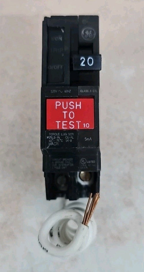 NTO GE THHQB1120GFT 1P-20A-120VAC GFI CIRCUIT BREAKER OT