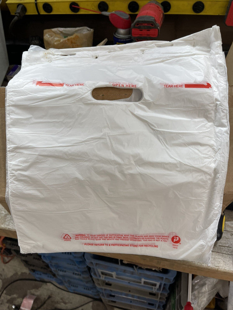 (2,000) HEADER PLASTIC BAGS 12" X 13" + .375" LIP WHITE NON PRINT FREE SHIPPING