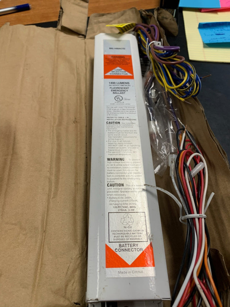 Fluorescent Emergency Ballast Time Delay 1400 Lumens BAL1400ACTD