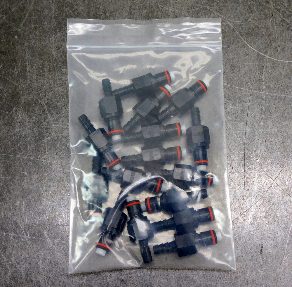 CPC Valved In-Line Hose Barb Coupling 1/4" Lot of Sixteen (16)