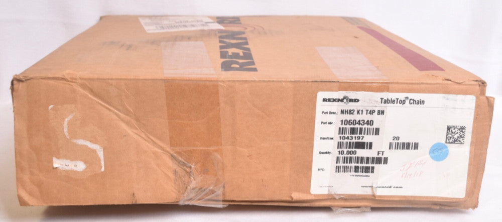 10' Rexnord NH82 K1 T4P BN Tabletop Chain 10604340