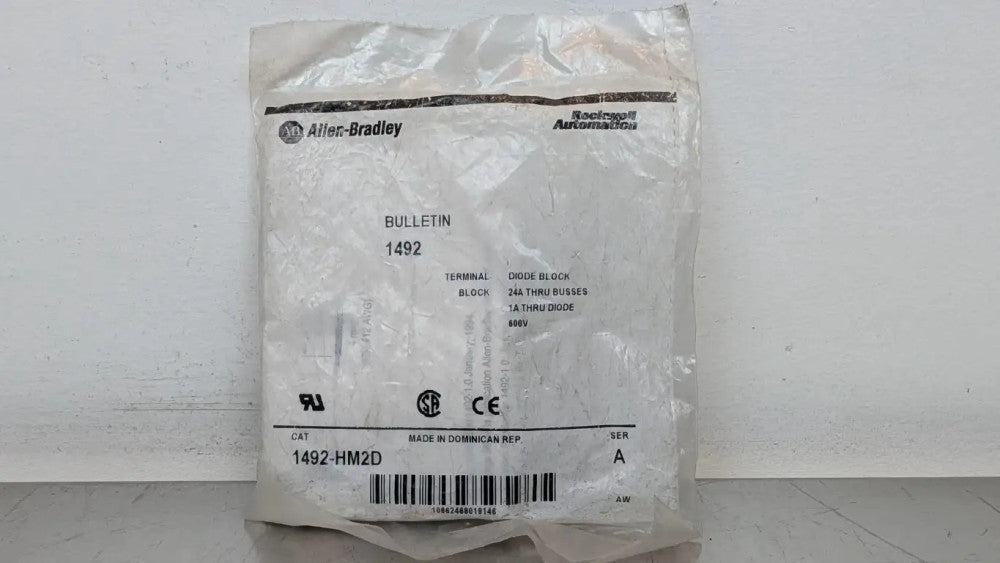 Allen-Bradley 1492-HM2D Diode Block Ser A 600V 24A Thru Busses 1A Through Diode