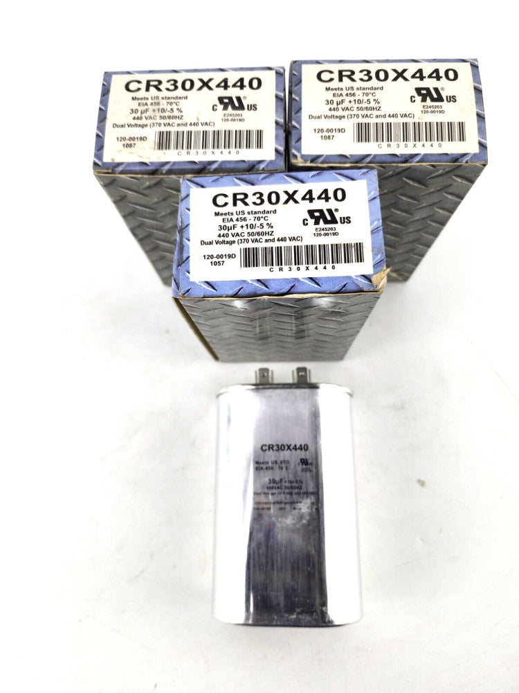 3pcs International Refrigeration Products Run Capacitor CR30X440 30uF 370/440VAC