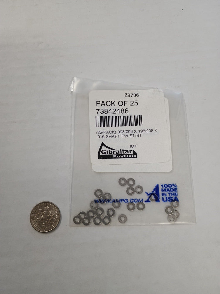 Gibraltar SS Round Shim 093/098 x 198/208 x .016 shaft FW 25 pk