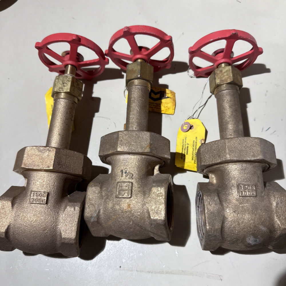 lot of 3 Milwaukee Valve 1150 1/2 Gate Valve,Class 150,1/2 In.