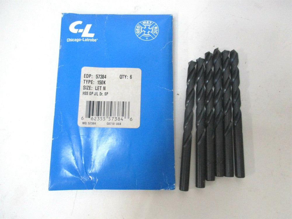 Chicago-Latrobe (57384) 3-1/16 x 4-3/8" HSS Split Point Jobber Drill Bit - Qty 6