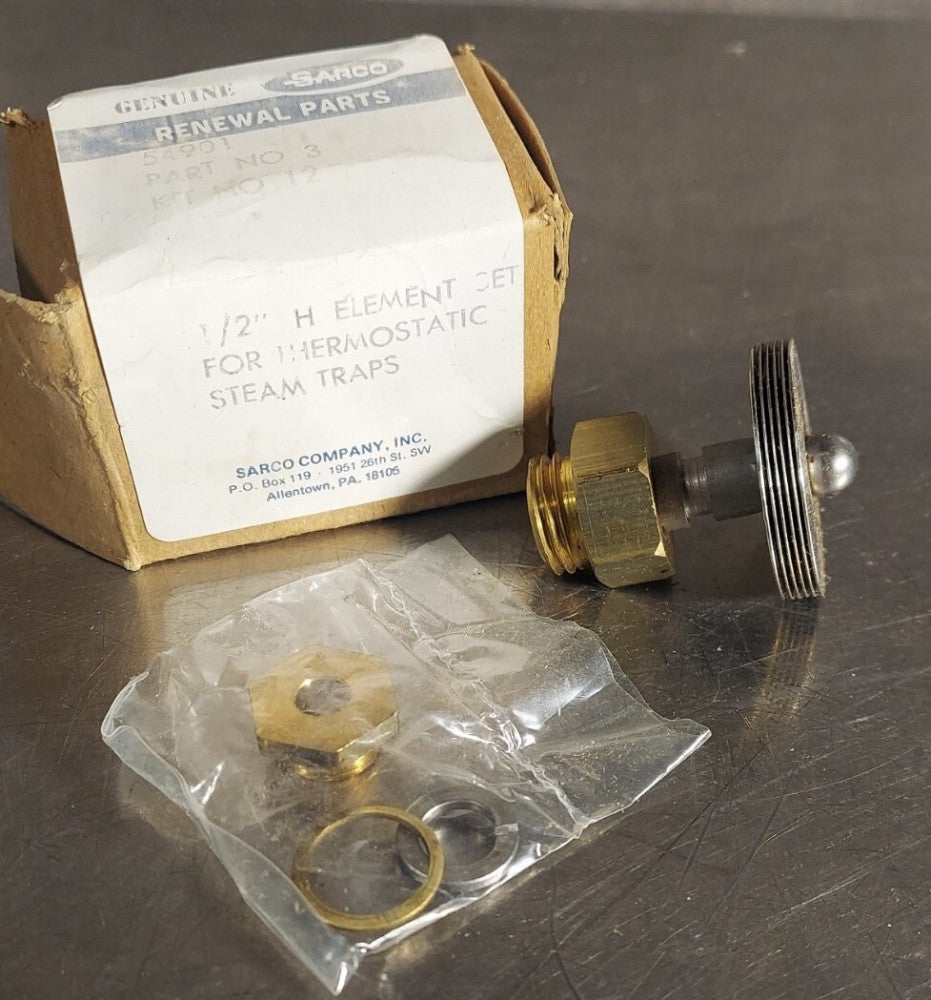 SARCO 54901 Kit #12. 1/2" H ELEMENT SET For Thermostatic Steam Trap. P/N 3