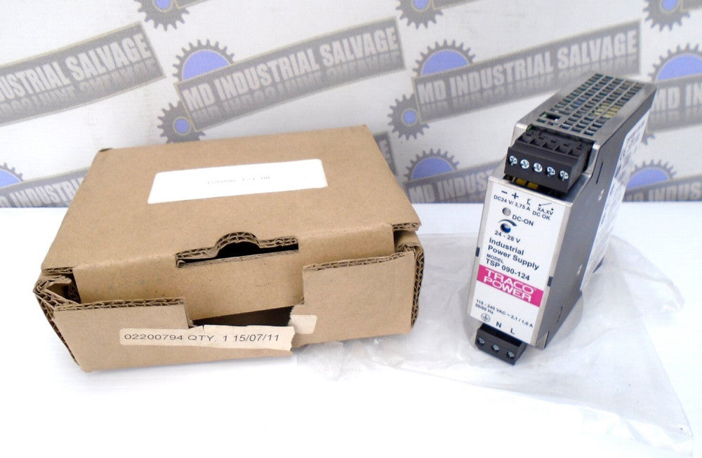 TRACO POWER TSP090-124 BN - DIN RAIL POWER SUPPLY VAC IN: 85-284/ Out: 24-28 VDC