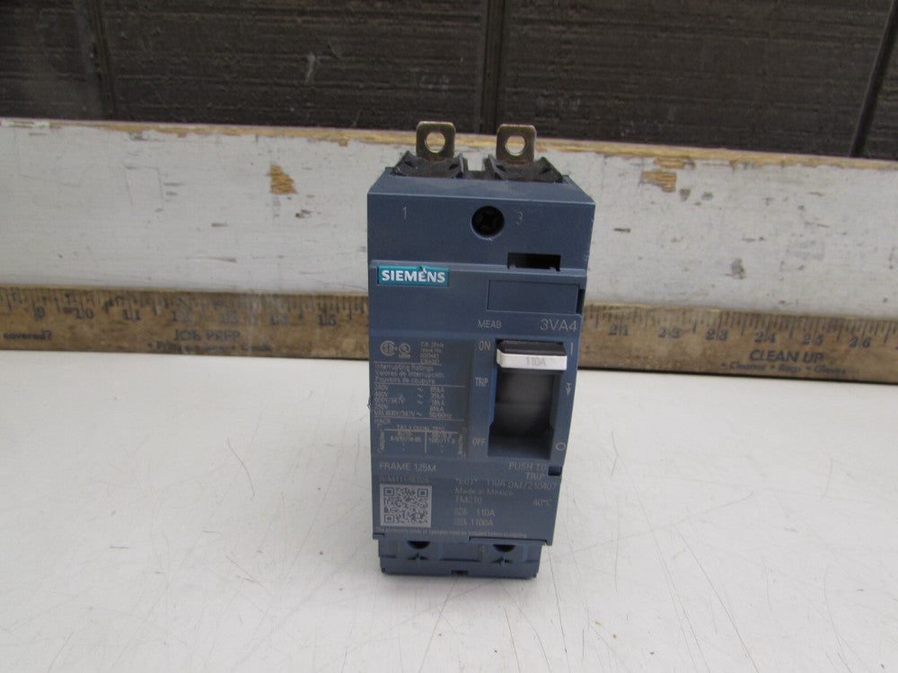 SIEMENS 3VA4111-5ED24-0AA0 ,CIRCUIT BREAKER, 2P/110A /480V/35kA MAKE OFFER!