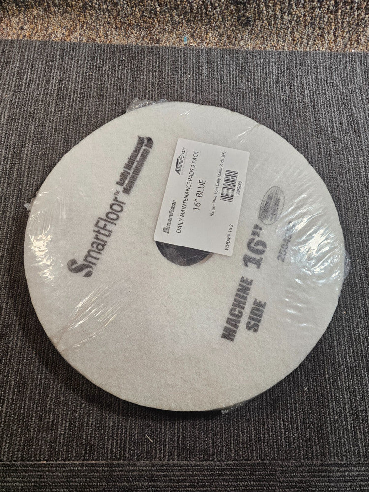 (QTY 4) SmartFloor Ameripolish WMDMP-16-2 Daily Maintenance Pad 16" Blue Fixture
