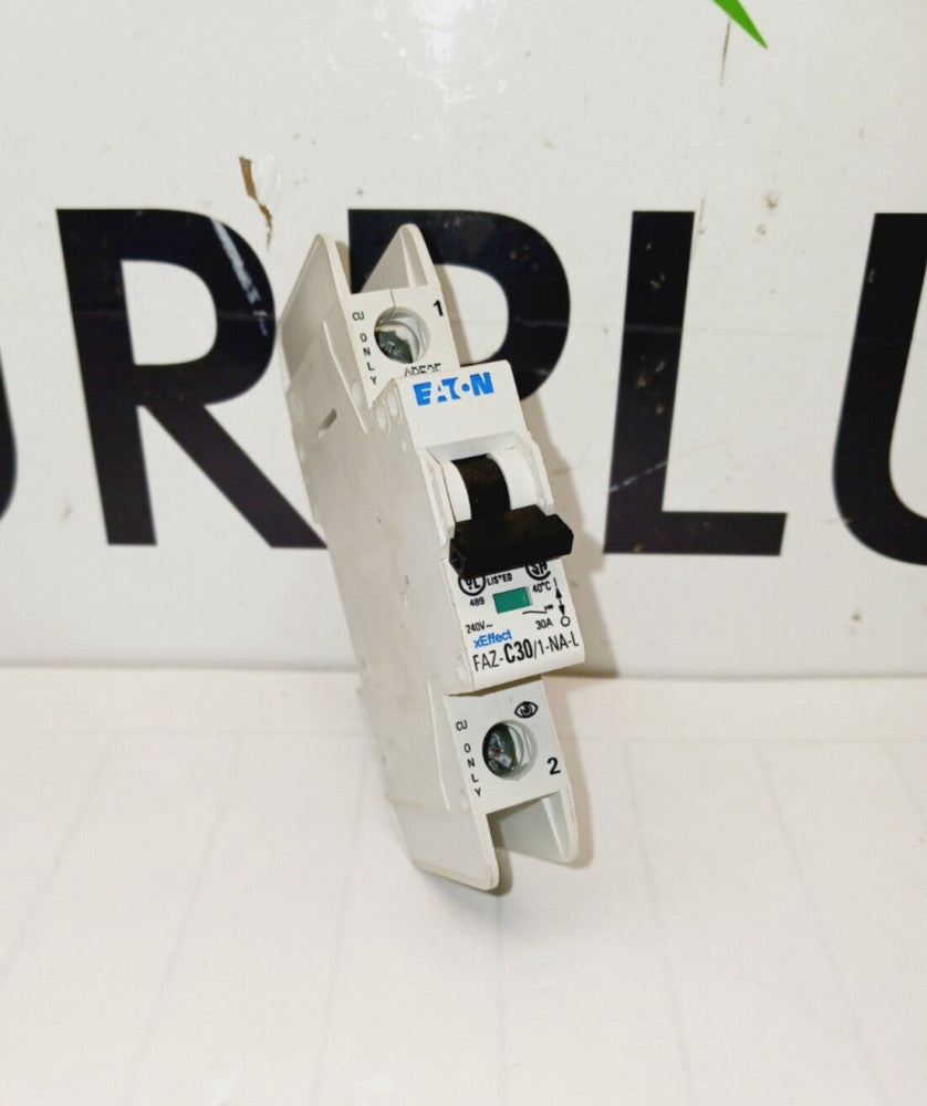 EATON FAZ-C30/1-NA-L 30 AMP CIRCUIT BREAKER SINGLE POLE 240 VAC 10 KA