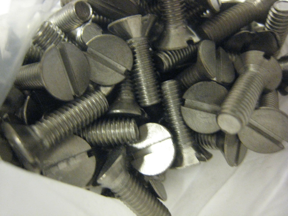 10-32 x 5/8 inch #304 SS Slotted FLAT Head Screws LOT 100 pc Govt Surplus