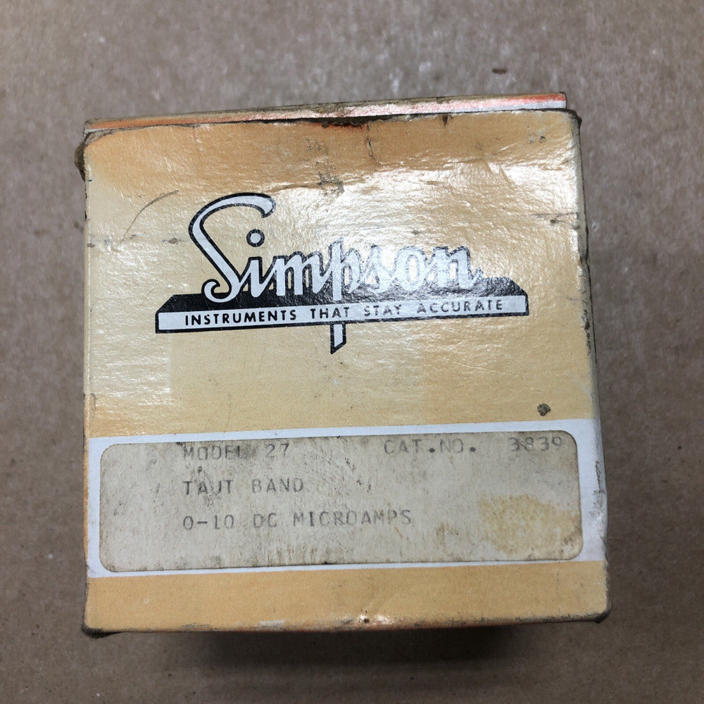 SIMPSON ELECTRIC MODEL 27 CAT NO 3839 0-10 DC MICROAMPS TAUT BAND G126