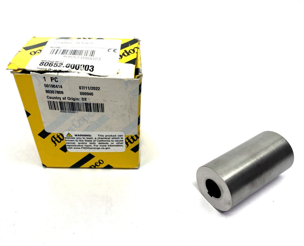 Atlas Copco 80652.000003 Shaft Coupling 20-17x77, 20mm ID To 17mm ID x 77mm Long