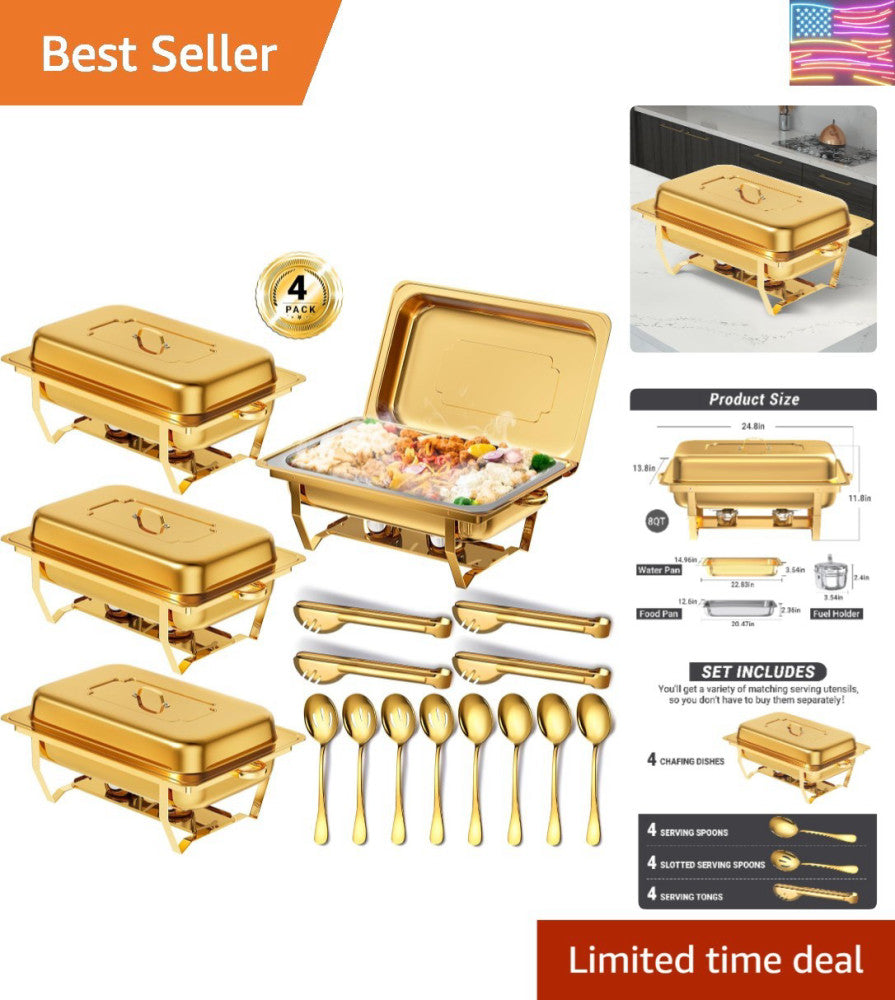 High-Grade 8 Qt Chafing Dishes - Smooth Grip & Thermal Insulation for Events